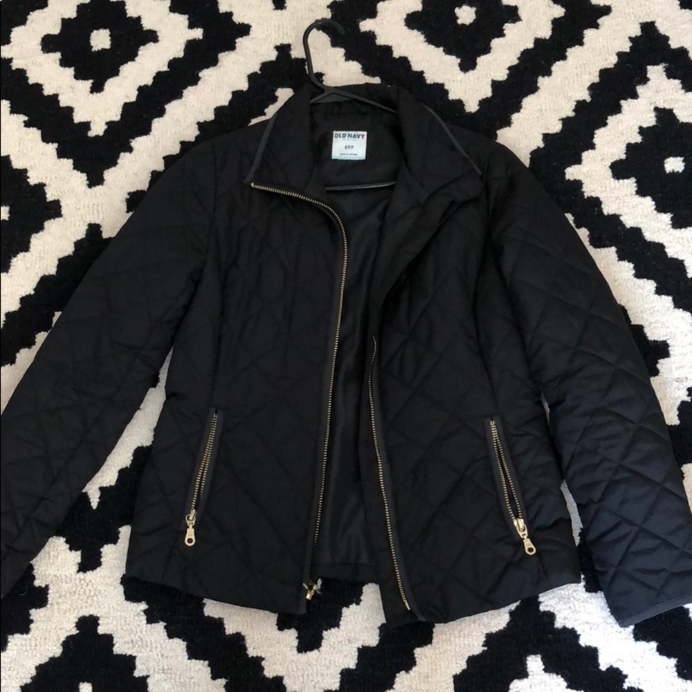 Black quilted jacket
